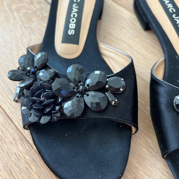 Marc Jacobs black embellished slippers slides flats size 39 (8US) - Picture 2 of 8